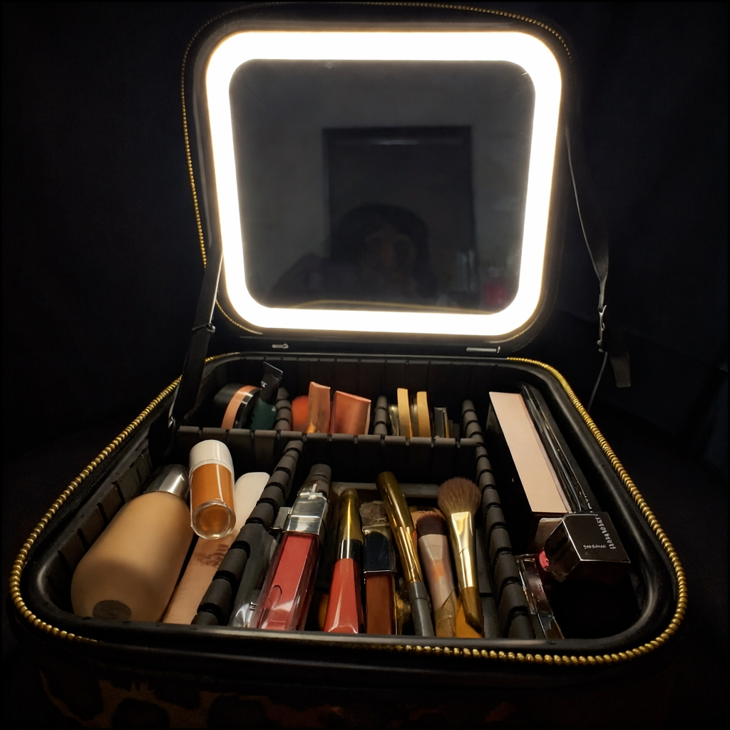 LED Lighted Makeup Bag with Mirror