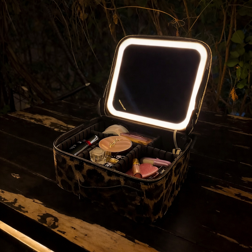 LED Lighted Makeup Bag with Mirror